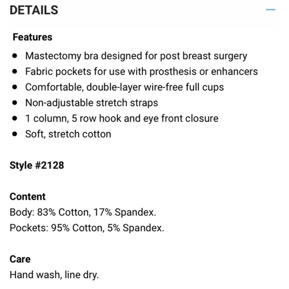 Amoena Frances SB non wired, front closure, post surgical bra - Picture 3 of 6